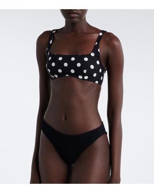 Hunza G White Colette Polka-Dot Bikini