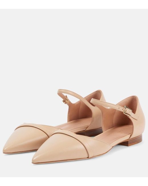 Malone Souliers Natural Ulla Leather Flats