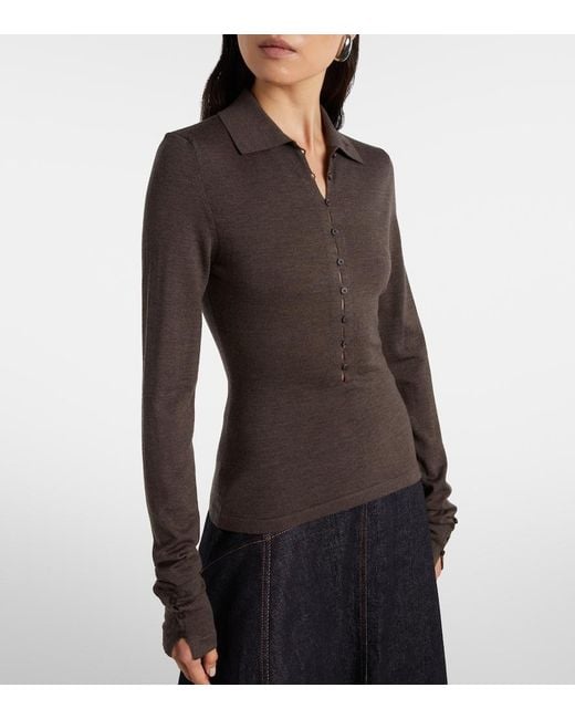 Jacquemus Brown Wool Polo Shirt