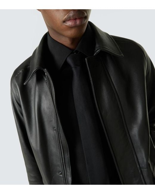 Thom Sweeney Black Silk Shirt for men