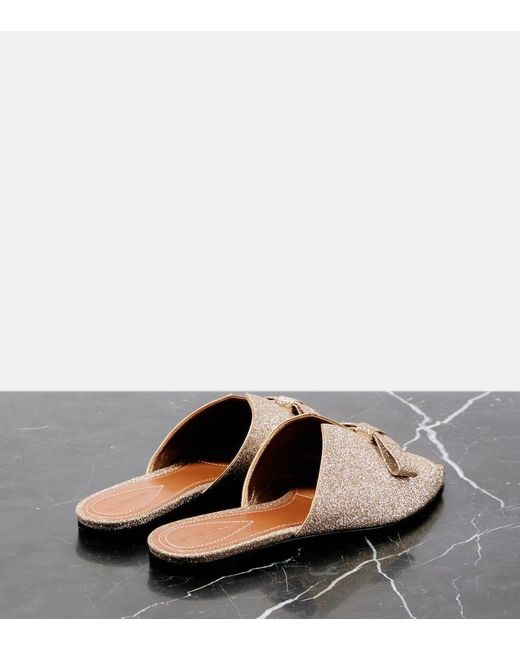 Zimmermann Pink Tux Glitter Leather Mules