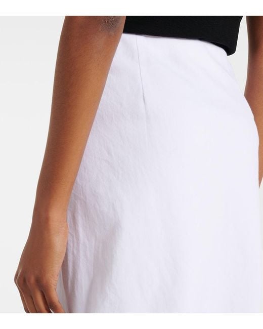 Vince White Easy Linen-Blend Midi Skirt