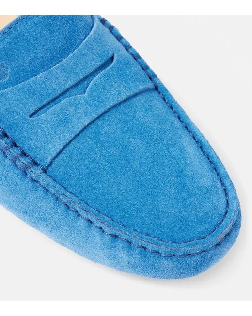 Tod's Blue Gommino Suede Driving Shoes