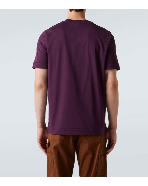 Moncler Purple Logo Cotton Jersey T-Shirt for men