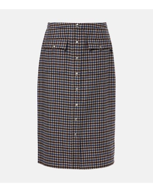 Prada Gray Wool Pencil Skirt