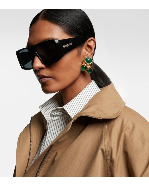 Saint Laurent Blue Sl 832 Flat-Top Sunglasses