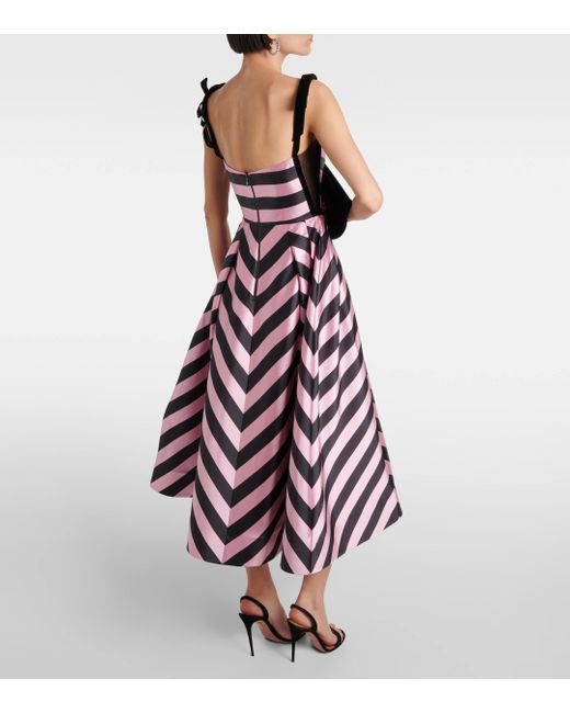 Rebecca Vallance Multicolor Jocelyn Striped Midi Dress