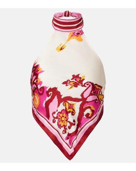 Poupette Red Guilia Printed Halterneck Top