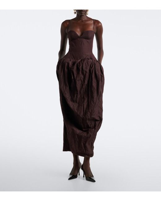 Magda Butrym Purple Cotton-Blend Bustier Dress