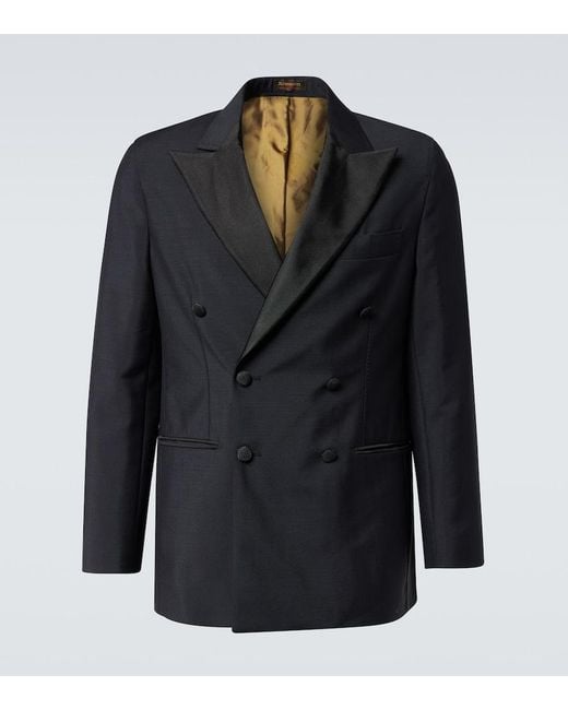 Rubinacci Blue Wool Tuxedo Jacket for men