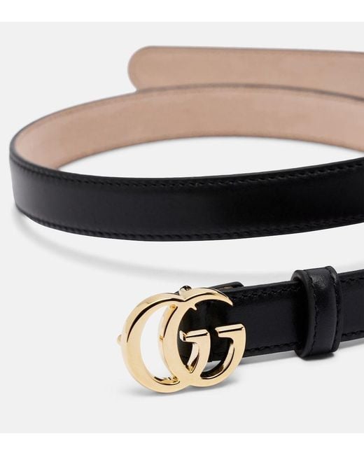 Gucci Black Gg Marmont Leather Belt