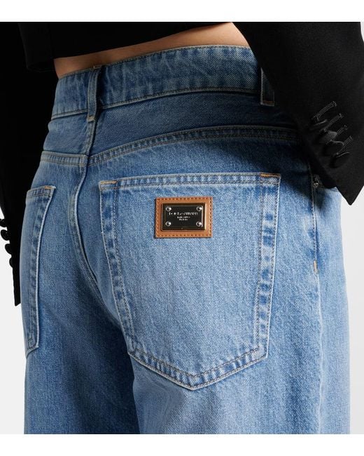 Dolce & Gabbana Blue High-Rise Wide-Leg Jeans