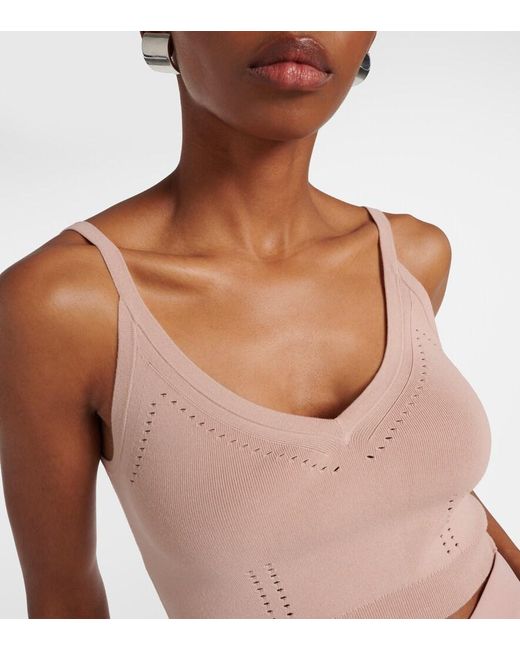 Max Mara Pink Cropped Knitted Tank Top