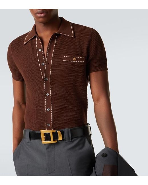 Polo De Algodon Versace de hombre de color Brown