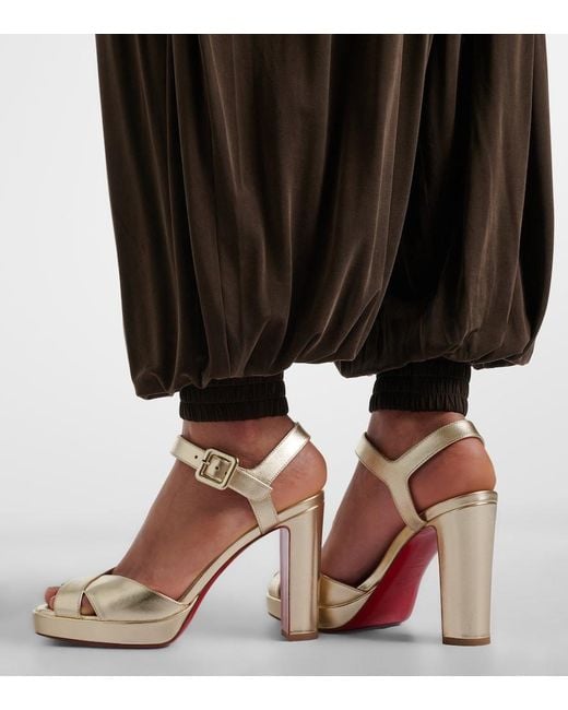 Christian Louboutin Natural Cora Leather Sandals