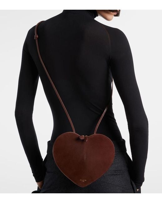 Alaïa White Schultertasche Le Cour Aus Leder Und Veloursleder