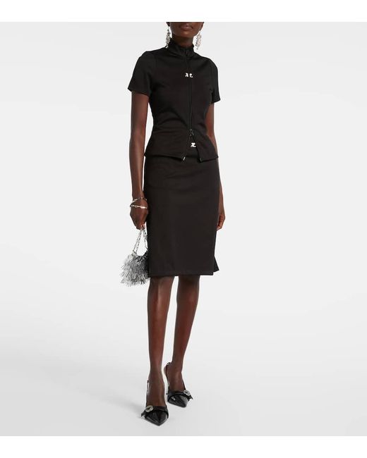 Courreges Black Top Interlock Aus Jersey