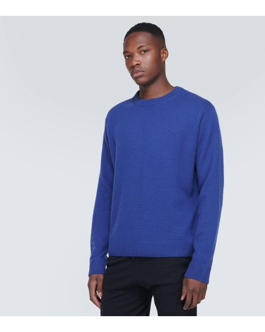 The Elder Statesman Blue Cashmere Sweater for men