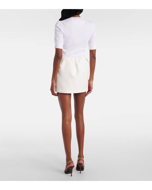 Gucci White Tulip Linen Miniskirt