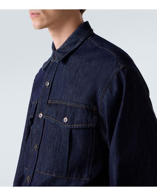 Dries Van Noten Blue Denim Shirt for men
