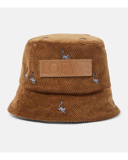 X Suna Fujita sombrero de pescador de pana Loewe de color Brown