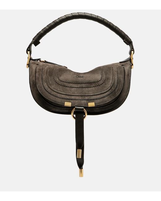 Chloé Brown Marcie Mini Suede Shoulder Bag