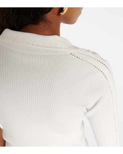 FRAME White Ribbed-Knit Sweater