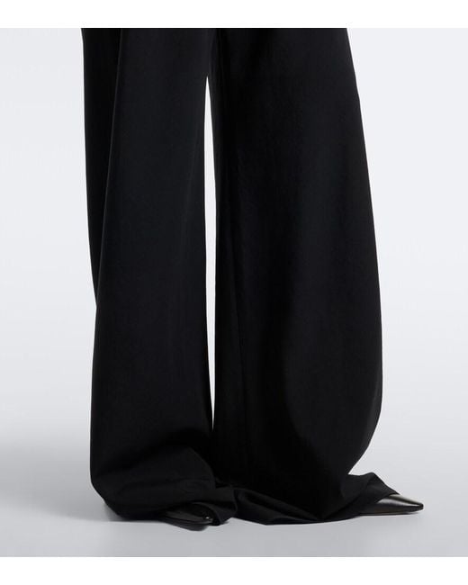 The Row Blue Gala Wool Wide-Leg Pants