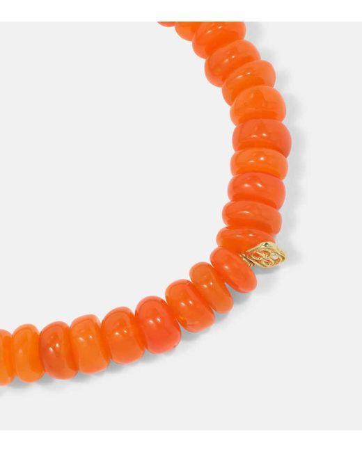 Sydney Evan Orange Armband Pineapple aus 14kt Gelbgold mit Diamanten und Opal