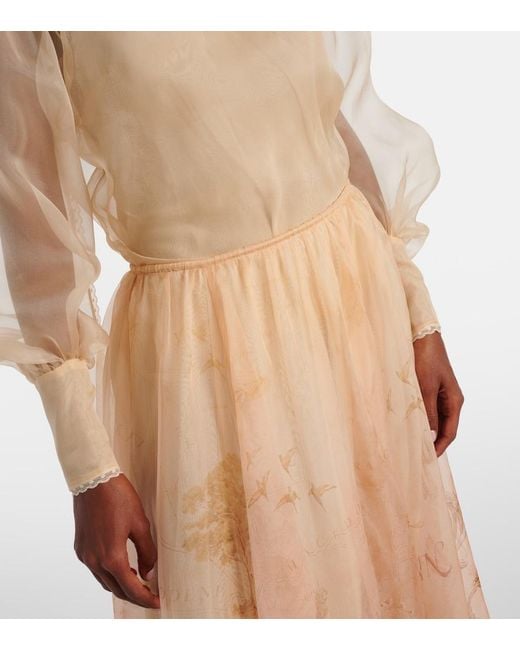 Zimmermann Natural Hypnotic Silk Organza Maxi Skirt