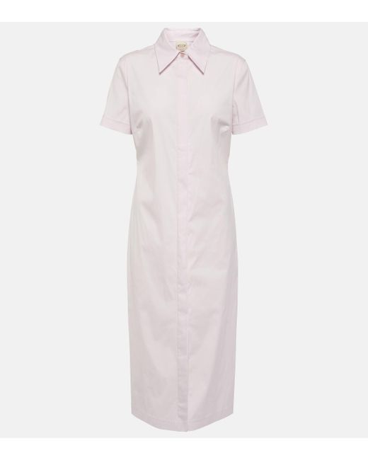 Tod's White Cotton-blend Shirt Dress