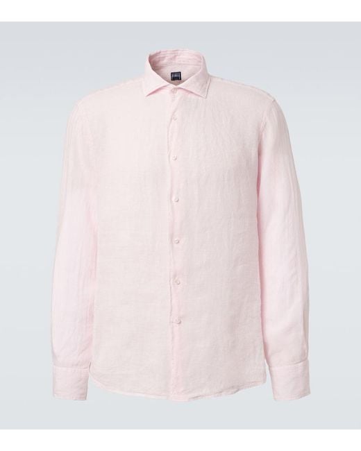 Fedeli Pink Linen Shirt for men