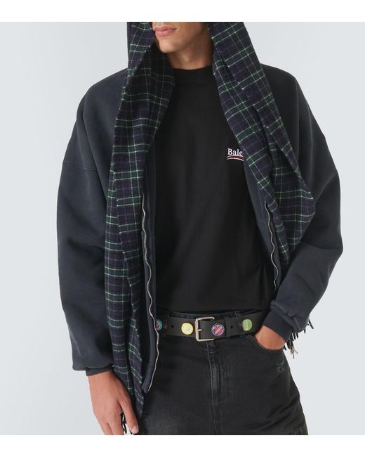 Balenciaga Black Embellished Leather Belt for men