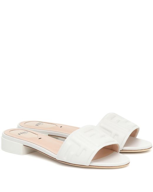 fendi leather mules with ff strap
