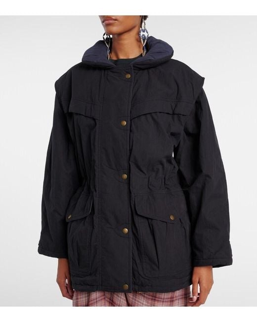Isabel Marant Black Damone Hooded Cotton-Blend Jacket