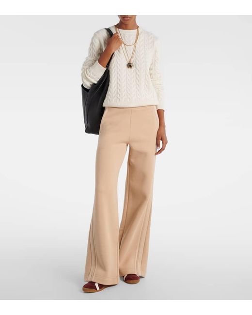 Max Mara Natural Ifrem High-Rise Cotton Wide-Leg Pants