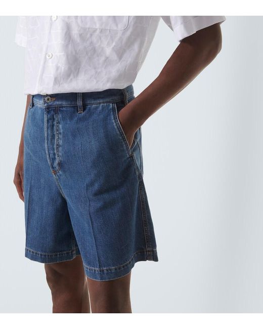 Valentino Blue Denim Bermuda Shorts for men