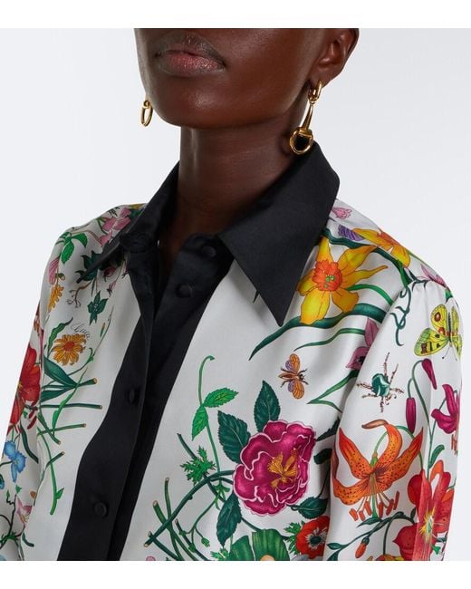 Gucci Multicolor Flora Silk Twill Shirt
