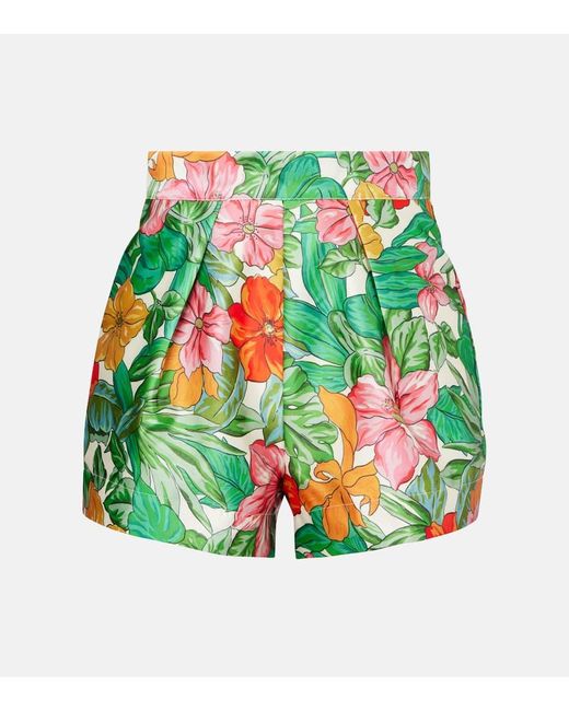 ALÉMAIS Green Amelia Printed High-Rise Shorts
