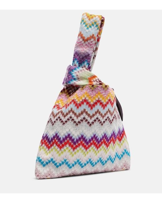 Missoni White Zigzag Small Jacquard Top-Handle Bag