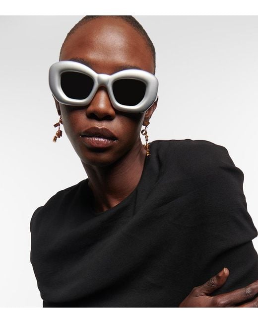 Loewe Metallic Inflated Rectangular Sunglasses