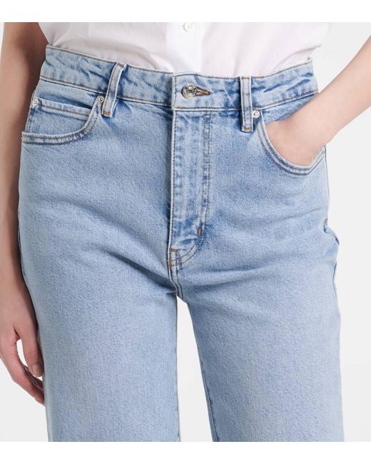 FRAME Blue Arrow High-Rise Bootcut Jeans