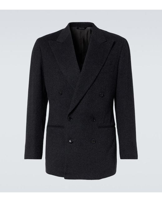 Saman Amel Blue Camel Hair Blazer for men