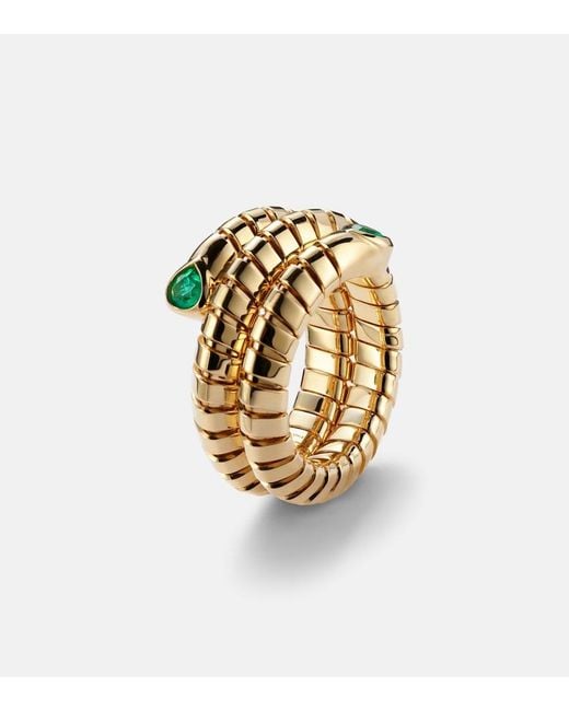 Marina B White Trisola 18Kt Ring With Emeralds