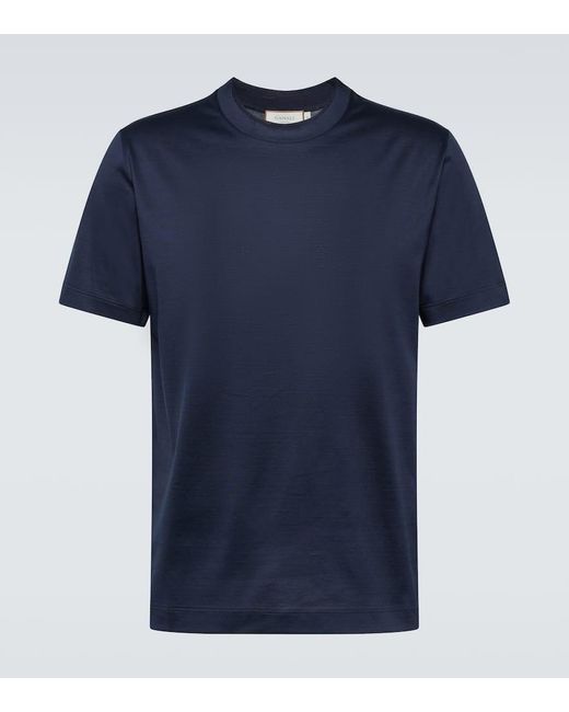 Canali T-Shirt aus Baumwoll-Jersey in Blue für Herren