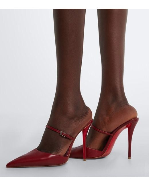 Christian Louboutin Red Milena Leather Mules
