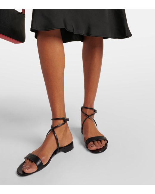 Christian Louboutin Black Miss Choca Leather Sandals