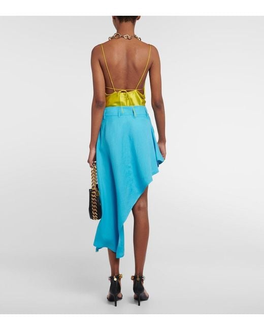 Stella McCartney Blue Asymmetric Twill Miniskirt