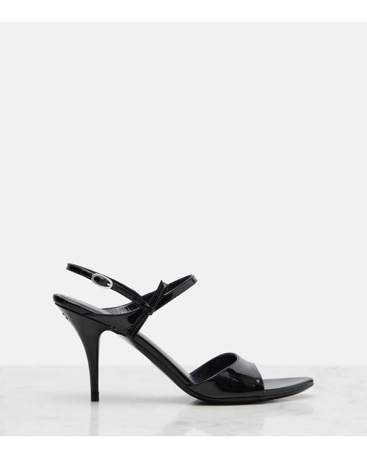 Balenciaga Black Avenue Bow Patent Leather Sandals