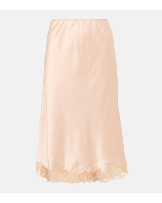 The Row Natural Midirock Irene Aus Seide Mit Spitze
